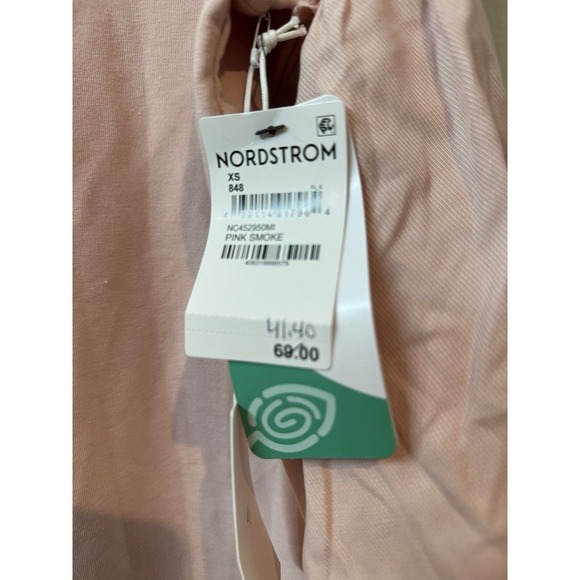 Pull over sweat shirt in pink smoke XS, ruffled sleeves, NWT‎ - Picture 2 of 6